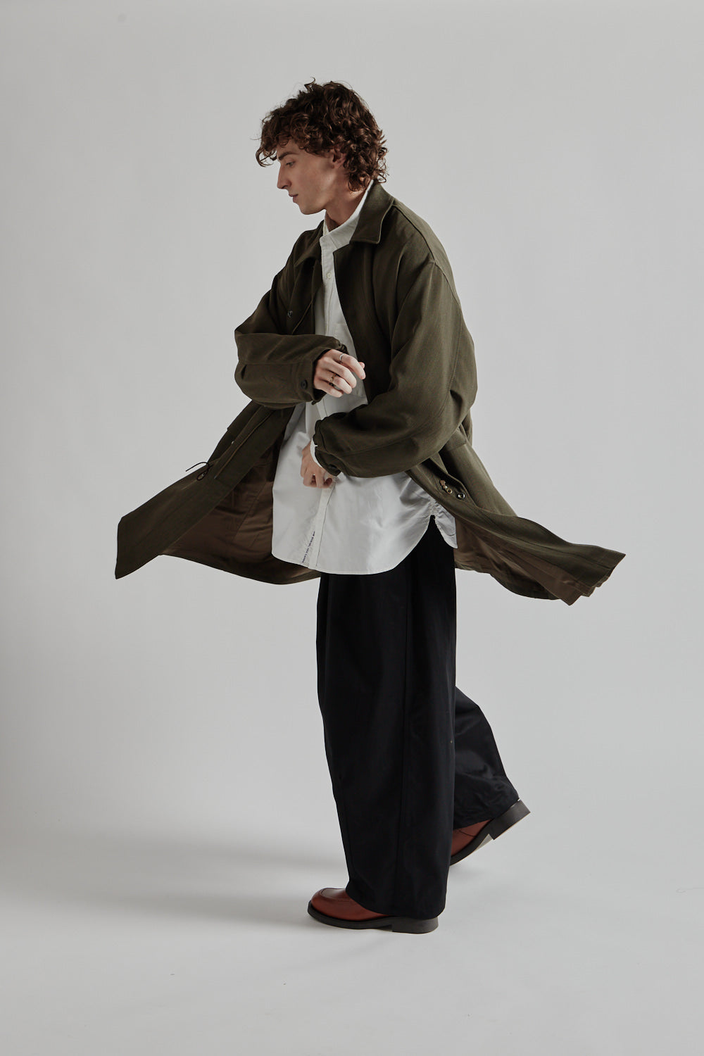 Is-Ness Wool Over Coat - Brown