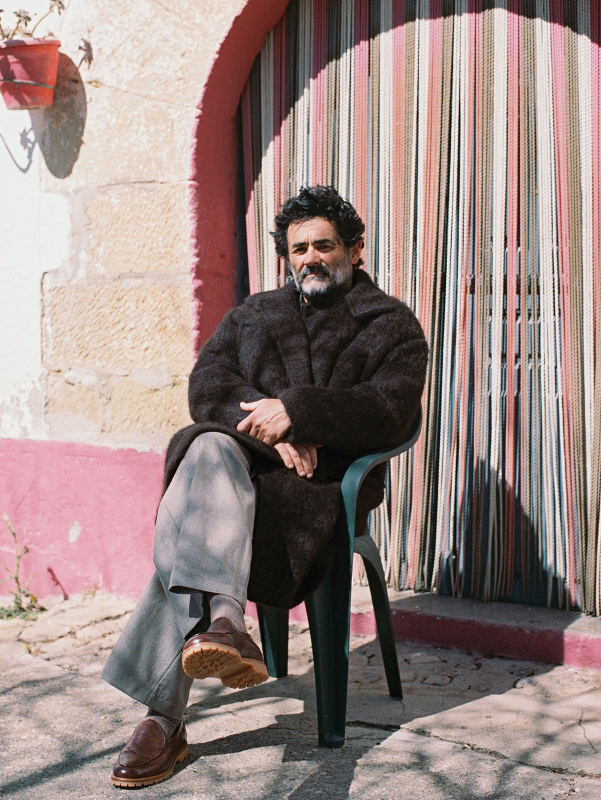 Rugged texture and relaxed tailoring—utility shaped with quiet refinement