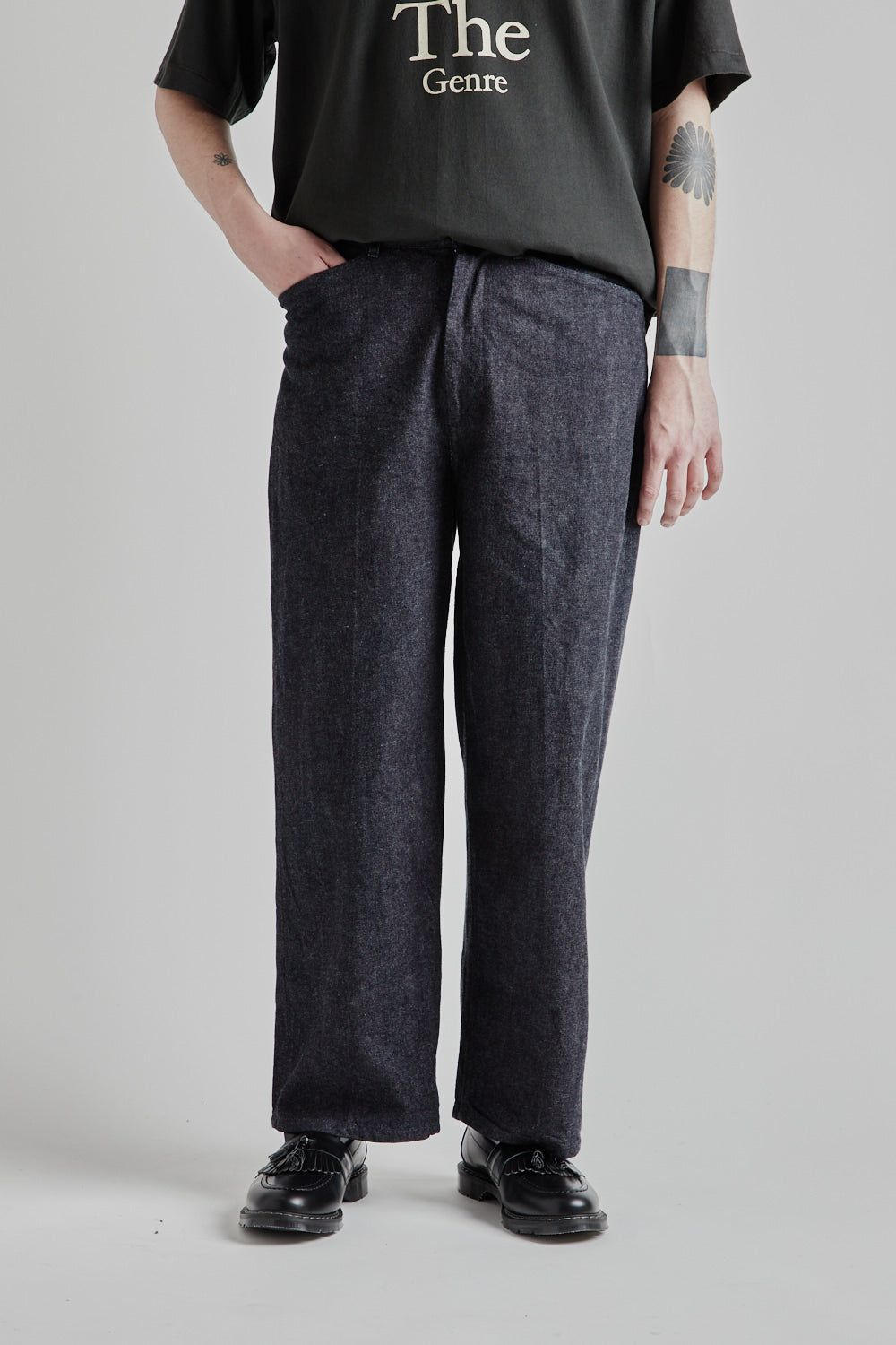Blurhms 12.9 Denim Slacks in Indigo
