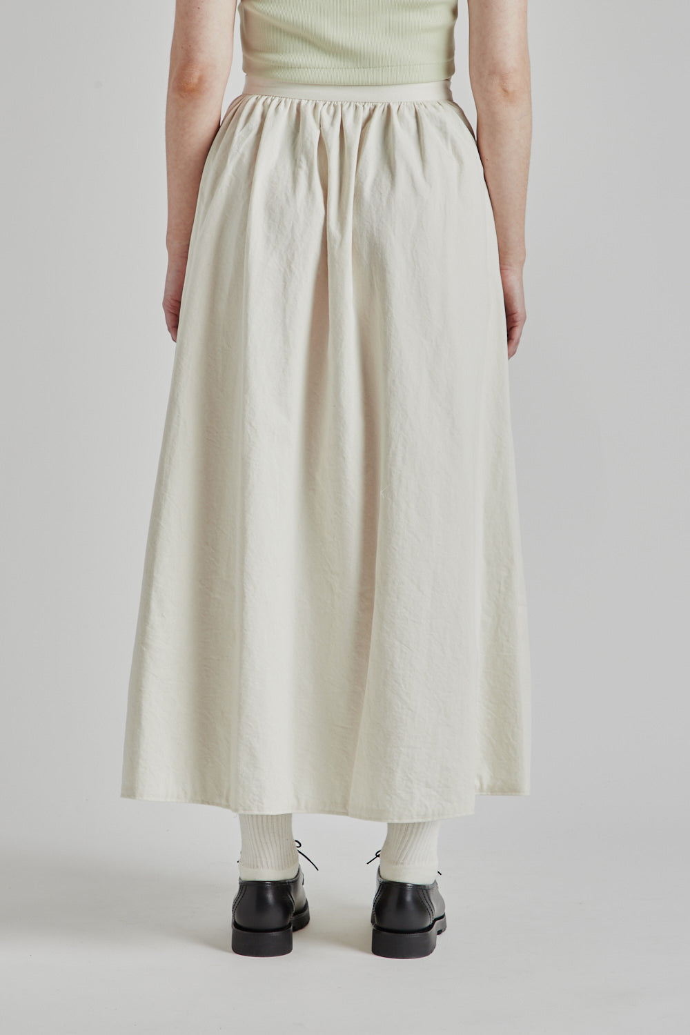 Blurhms Light Oz Denim Gather Skirt in Ivory