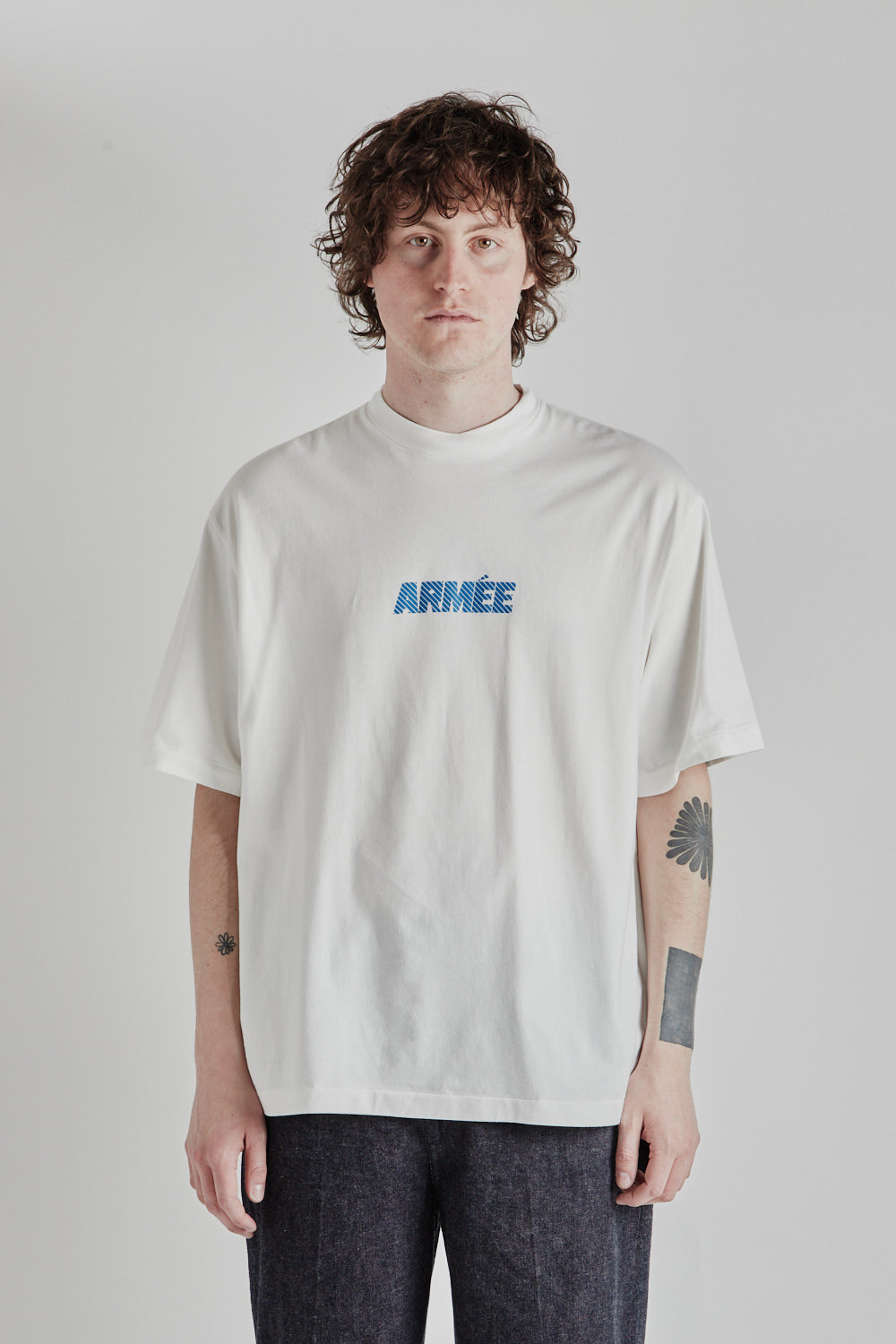 Blurhms Rootstock ARMÉE Print Wide Tee in White/Blue
