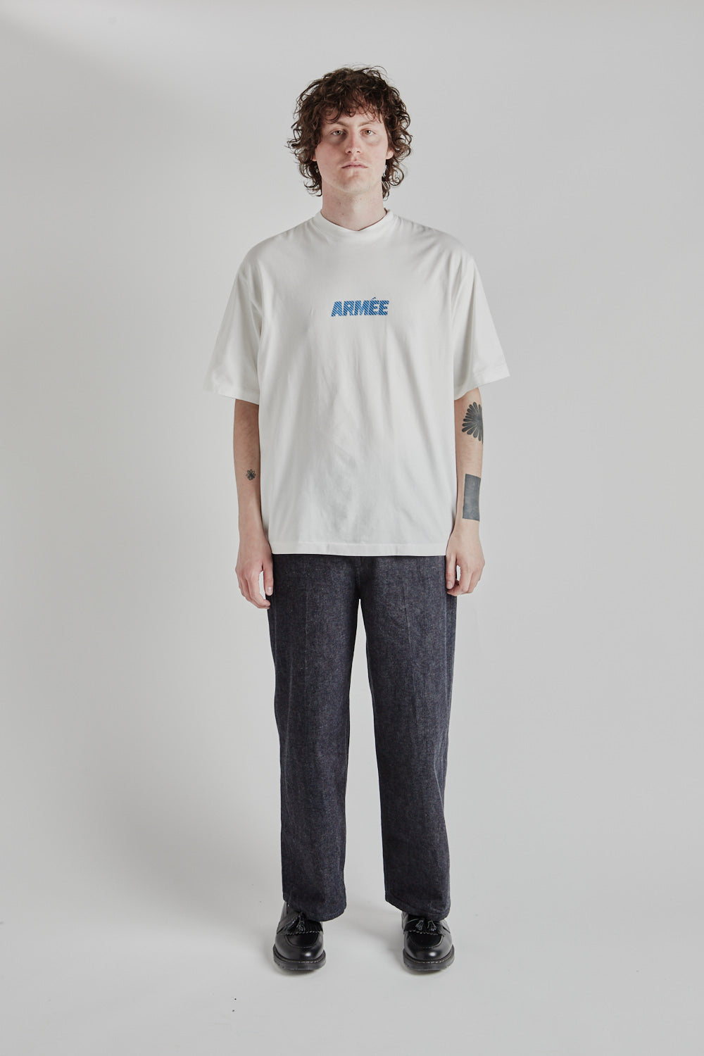 Blurhms Rootstock ARMÉE Print Wide Tee in White/Blue