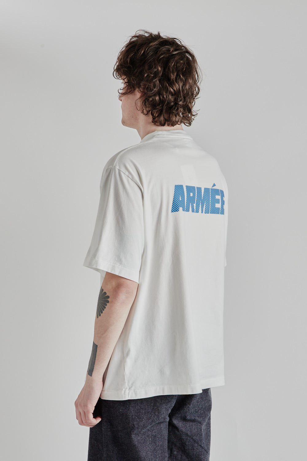 Blurhms Rootstock ARMÉE Print Wide Tee in White/Blue