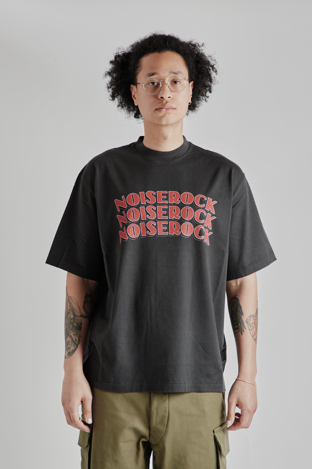 blurhms ROOTSTOCK Noise Rock Print Wide Tee - Black | Wallace