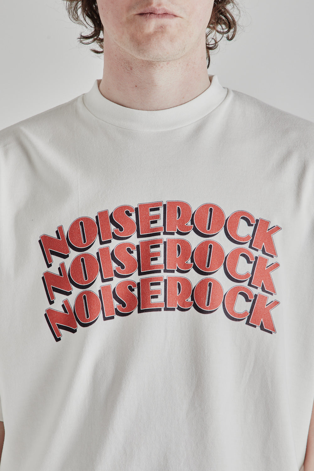 Noise Rock Print Wide Tee - White