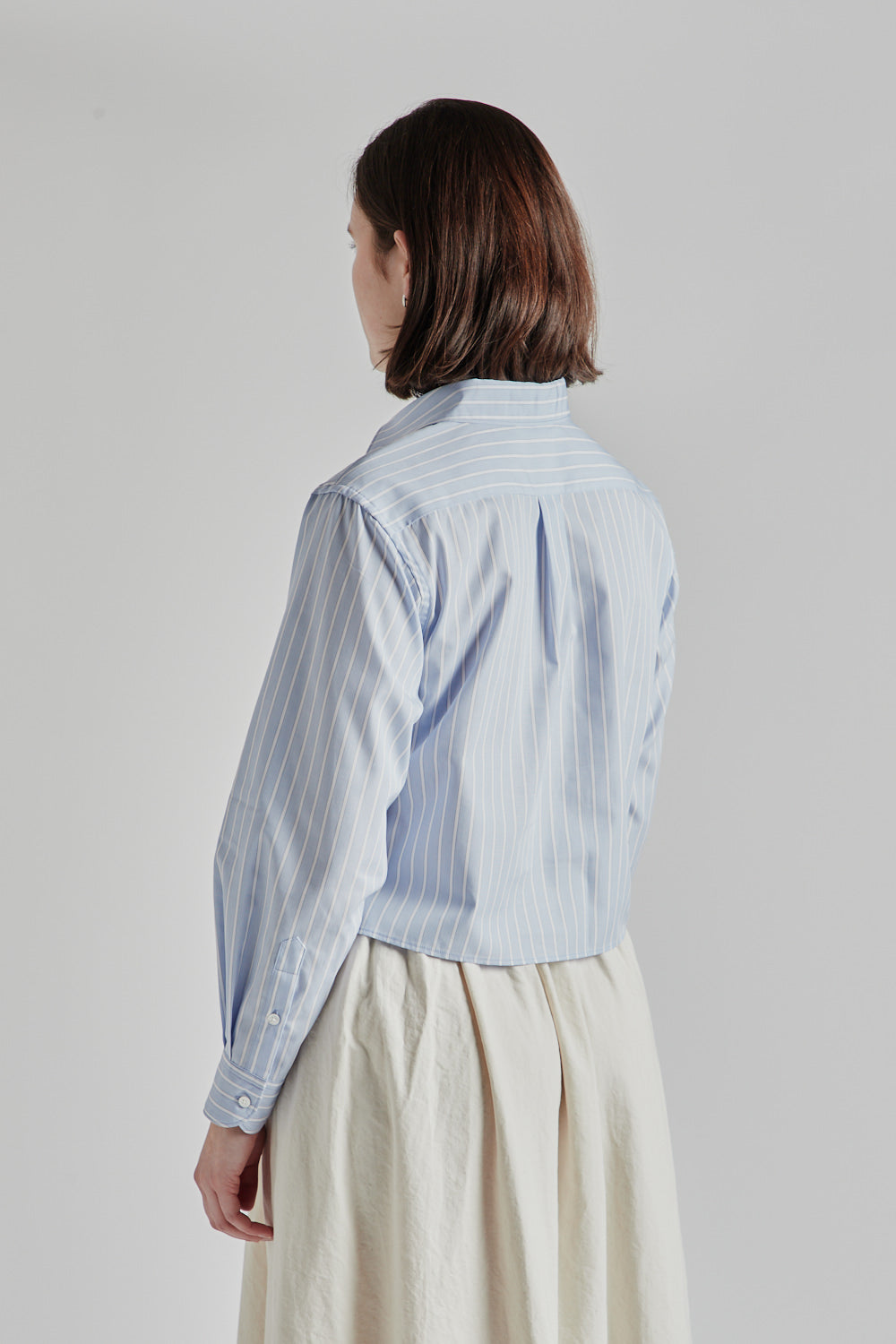 Blurhms Stripe Short Shirt in Saxe/White