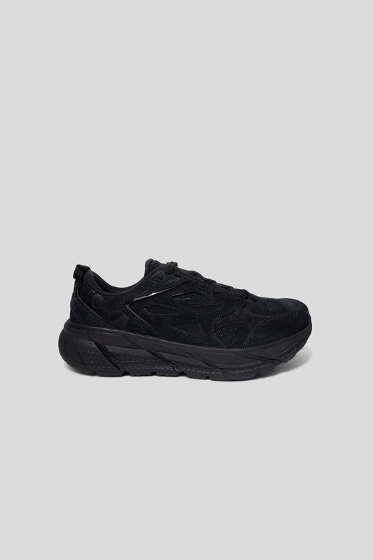 Hoka All Gender Clifton L Suede Shoe in Black