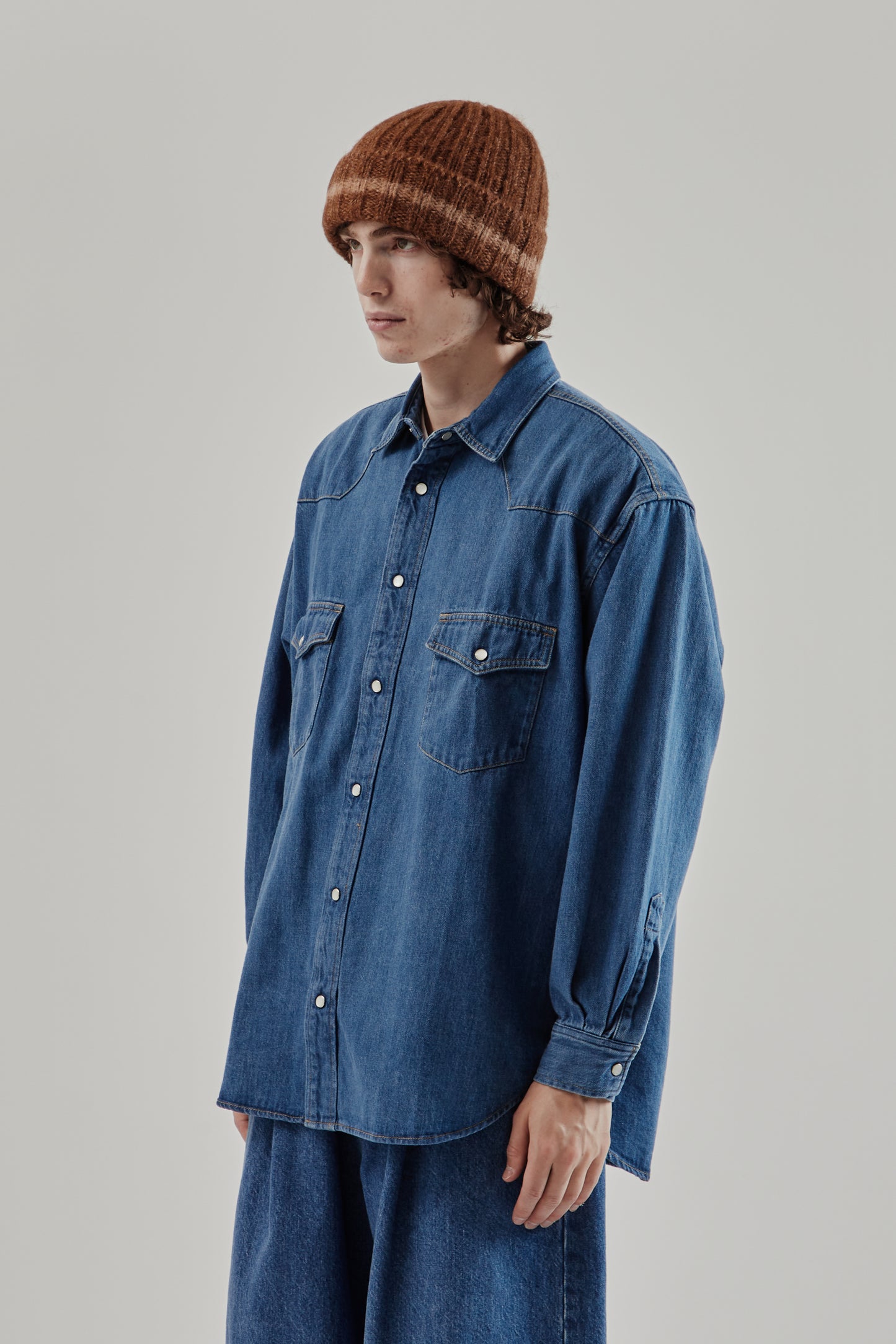is-ness FW25 Western Shirt Indigo 3