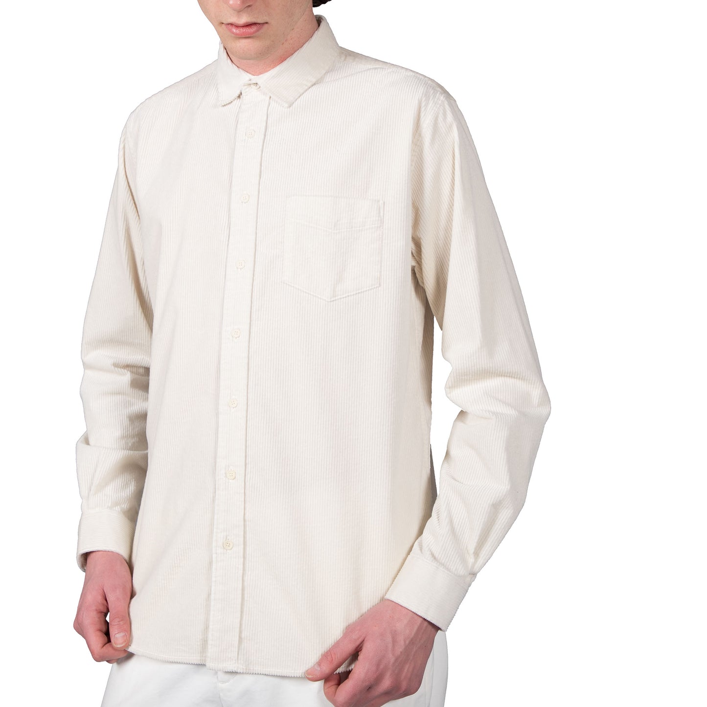 Shop Schnayderman's shirt online unbutton cord off white