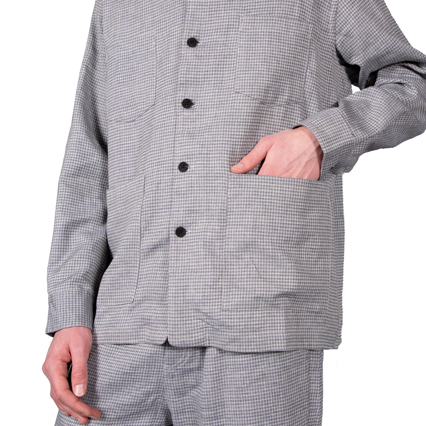 Shop Schnayderman's shirt online Overshirt boxy Melange check blue grey