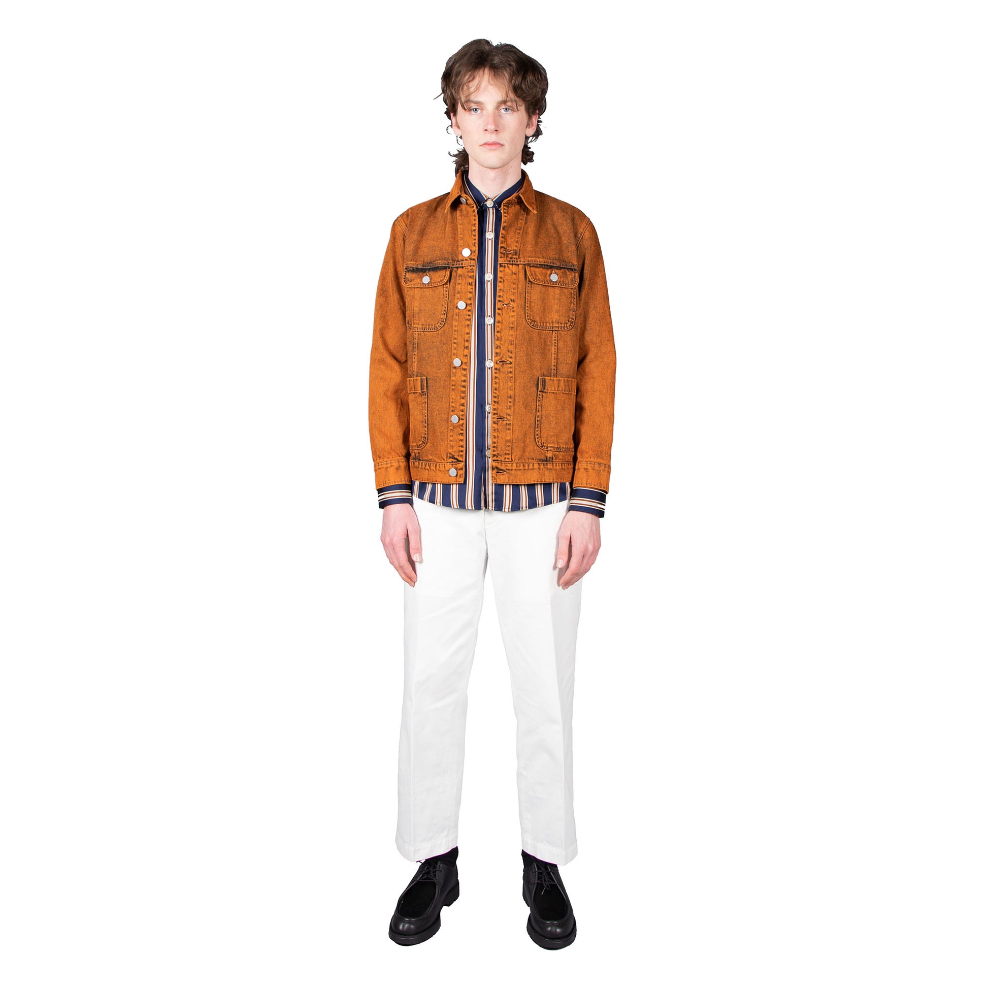 Shop Schnayderman's Jacket online Denim Jacket Double Dyed Orange