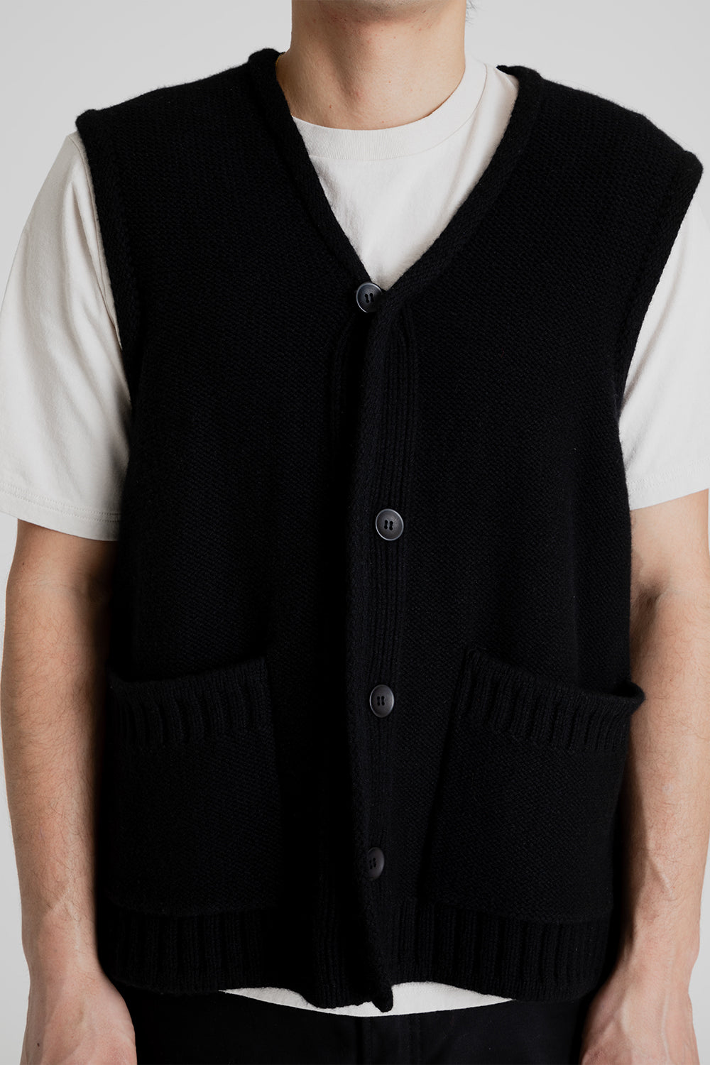And Austin Wool Cashmere Utility Vest in Black