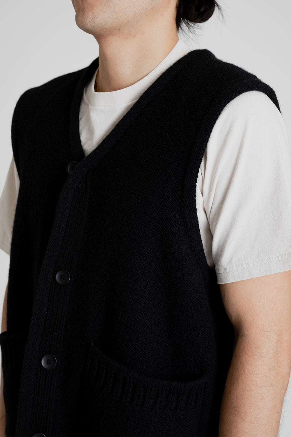 And Austin Wool Cashmere Utility Vest in Black