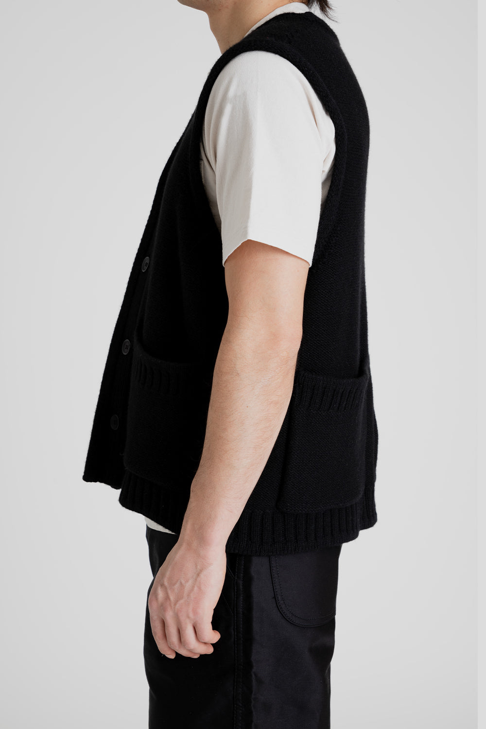 And Austin Wool Cashmere Utility Vest in Black