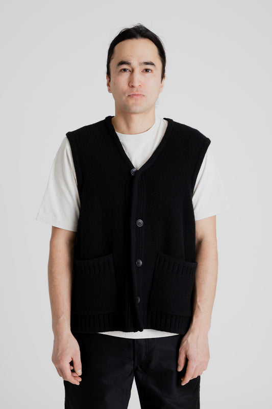 And Austin Wool Cashmere Utility Vest in Black