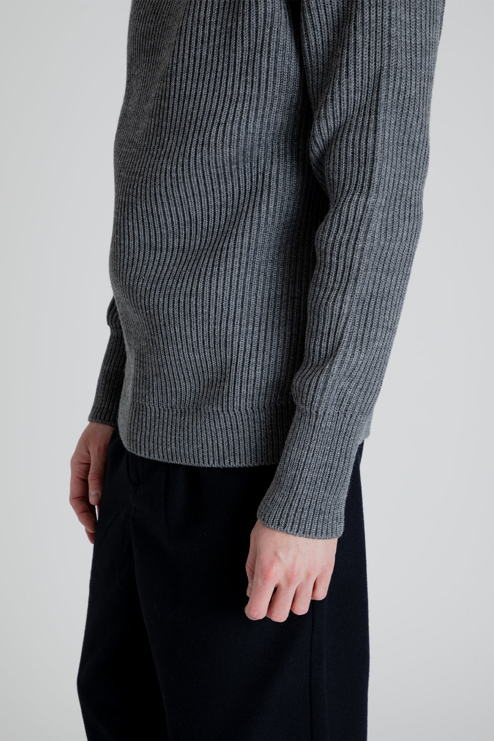 Andersen-Andersen Navy Crewneck Sweater in Grey
