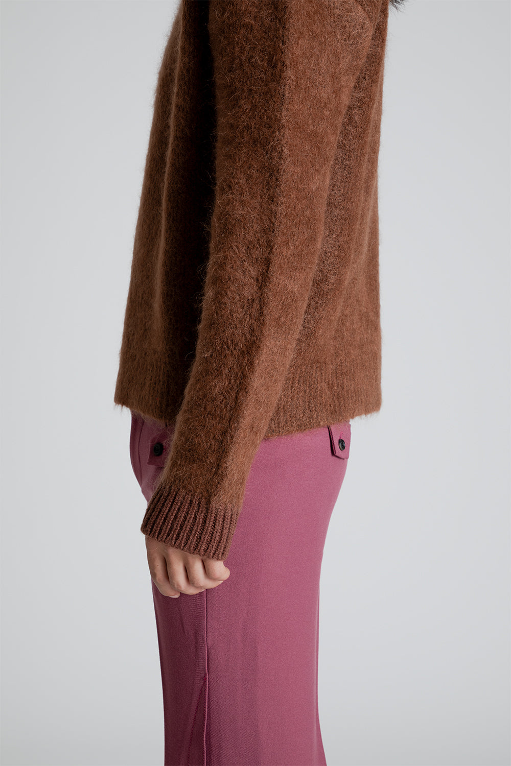 Andersson Bell Knitted Chatteris Brushed Polo Sweater in Brown
