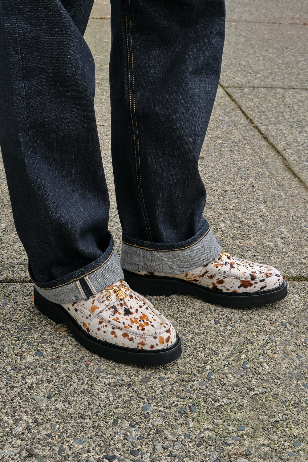 Vinny's x Soulland Palace Loafer in Multi White Pony Hair