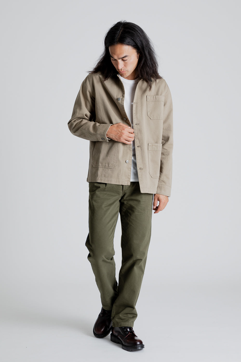 Forét Act Overshirt in Khaki / Army