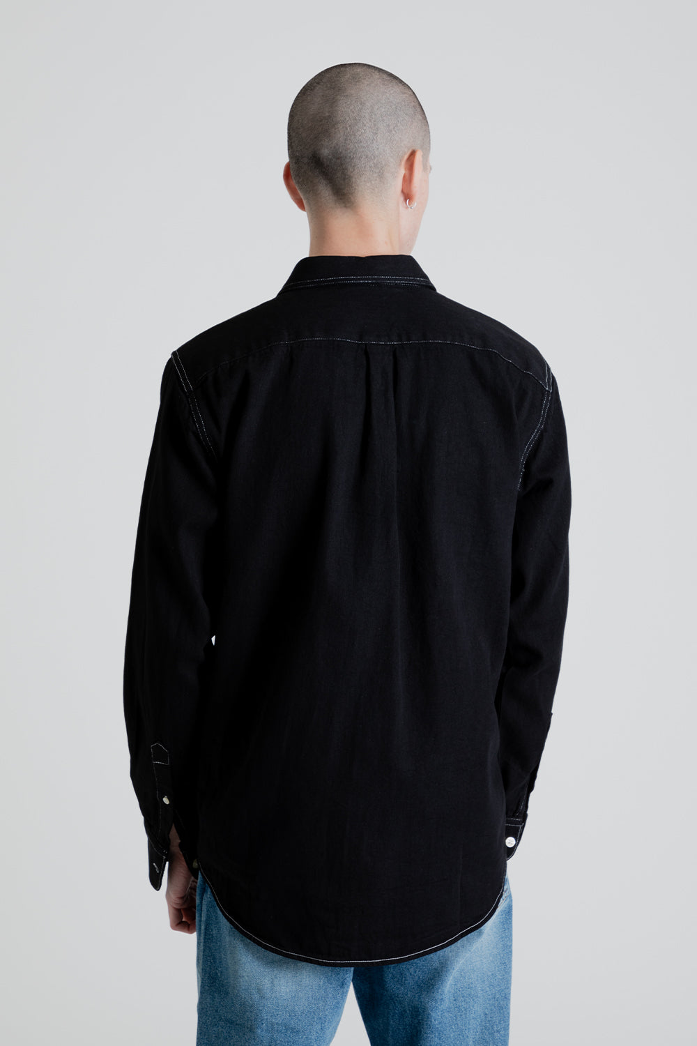 Forét Cliff shirt in Black Denim