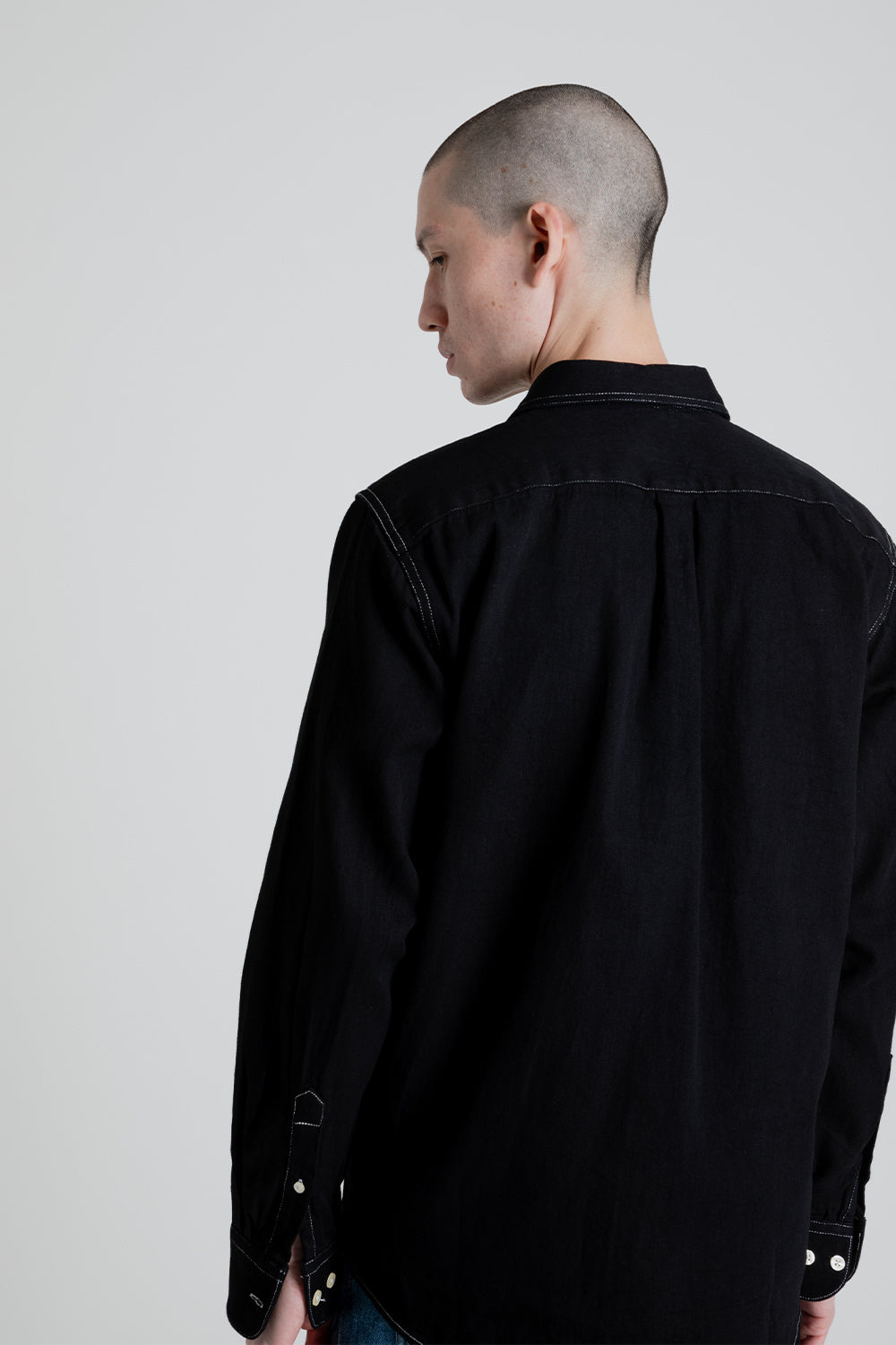 Forét Cliff shirt in Black Denim