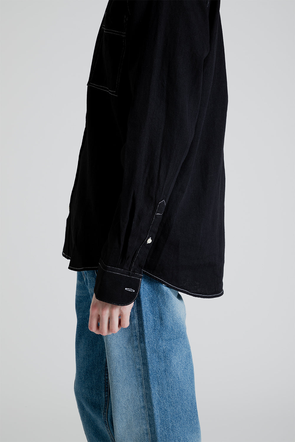 Forét Cliff shirt in Black Denim