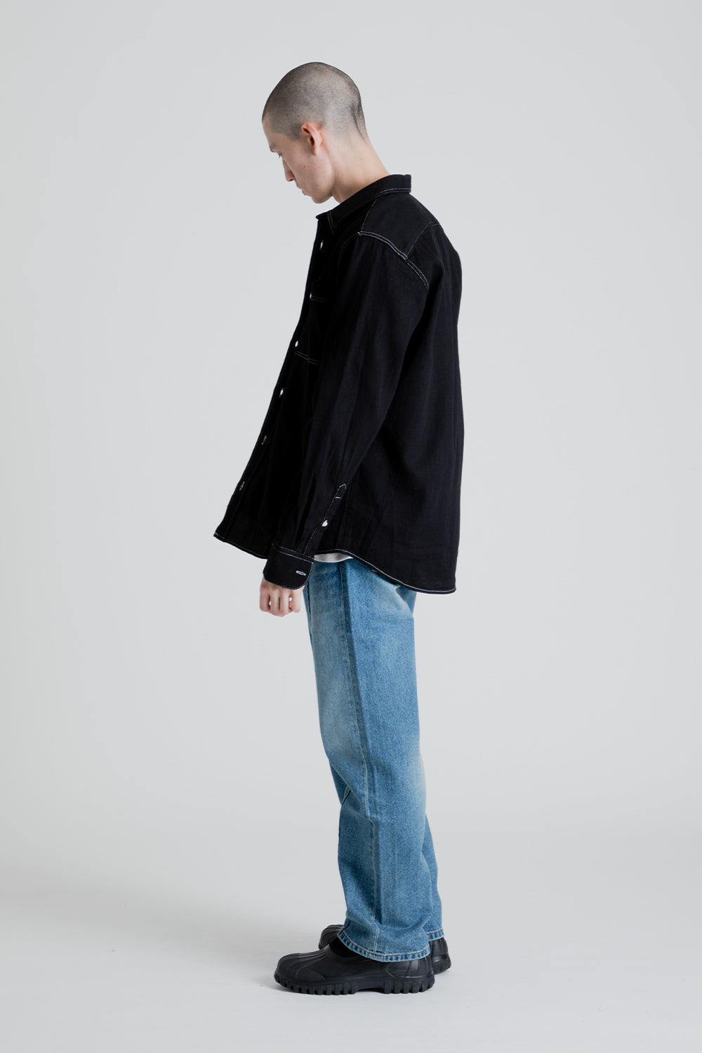 Forét Cliff shirt in Black Denim
