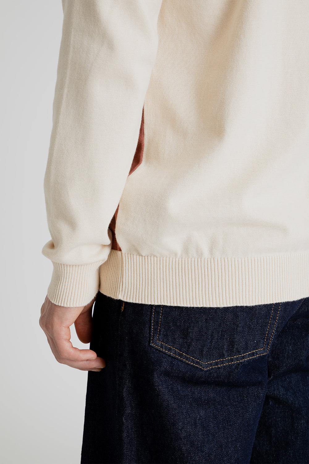 Foret Golf Polo Knit in Cloud/Brick