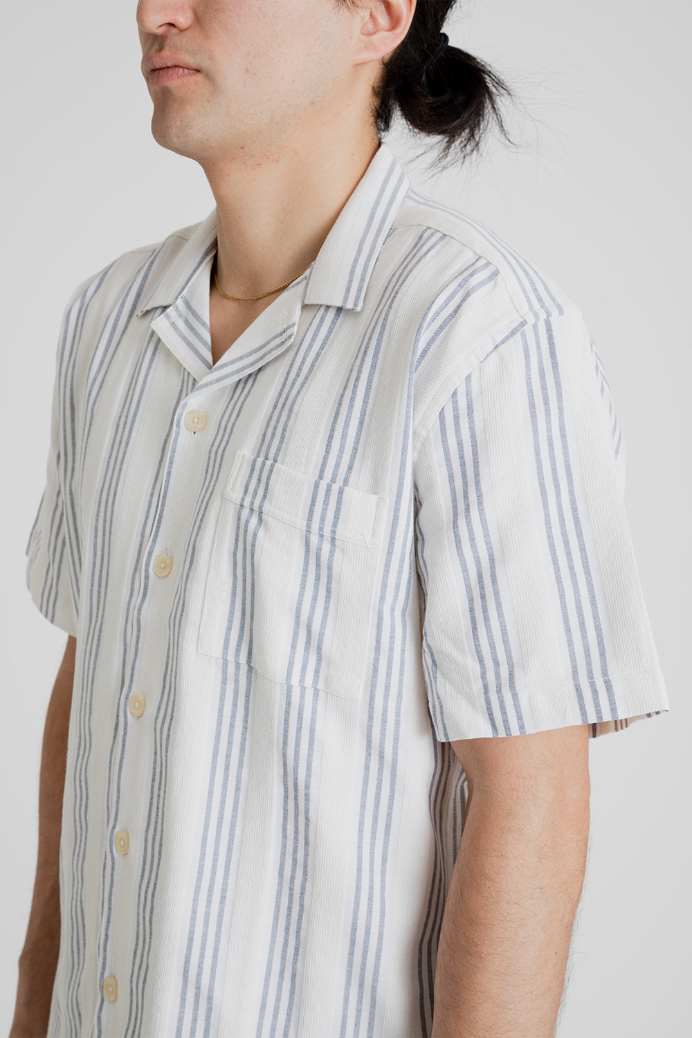 Foret Twig Shirt in Navy and Sandstone