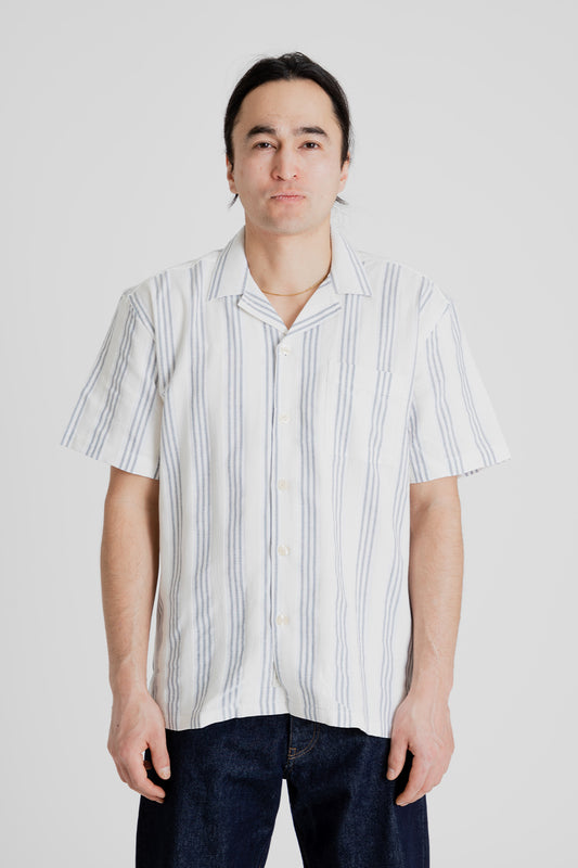 Foret Twig Shirt in Navy and Sandstone