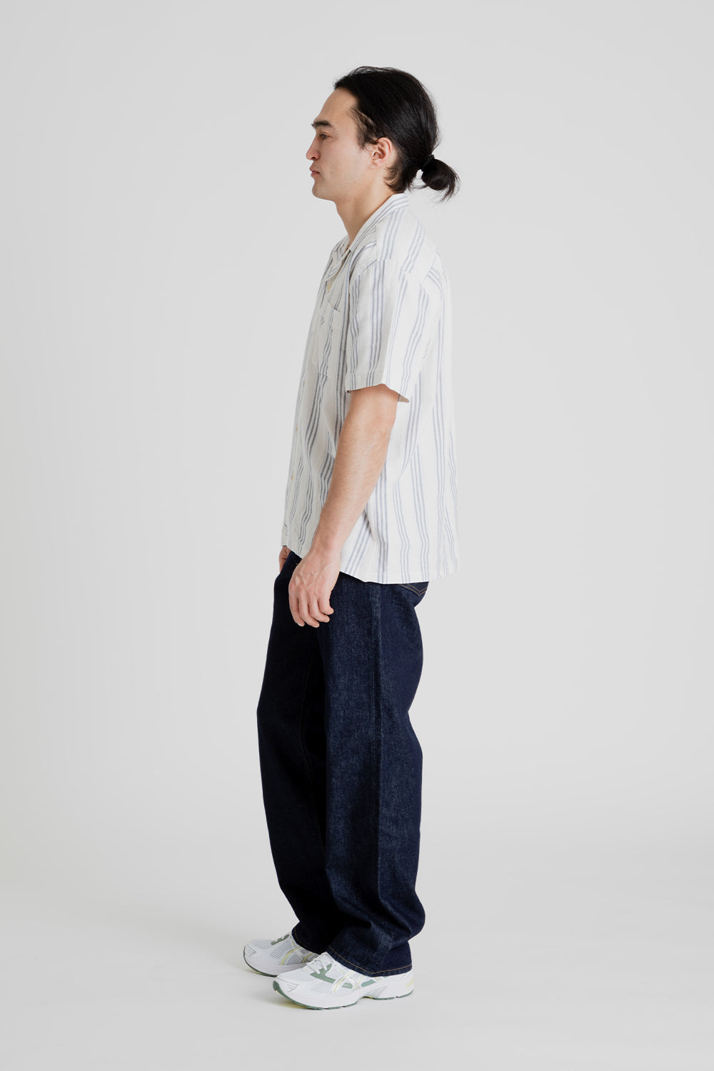 Foret Twig Shirt in Navy and Sandstone