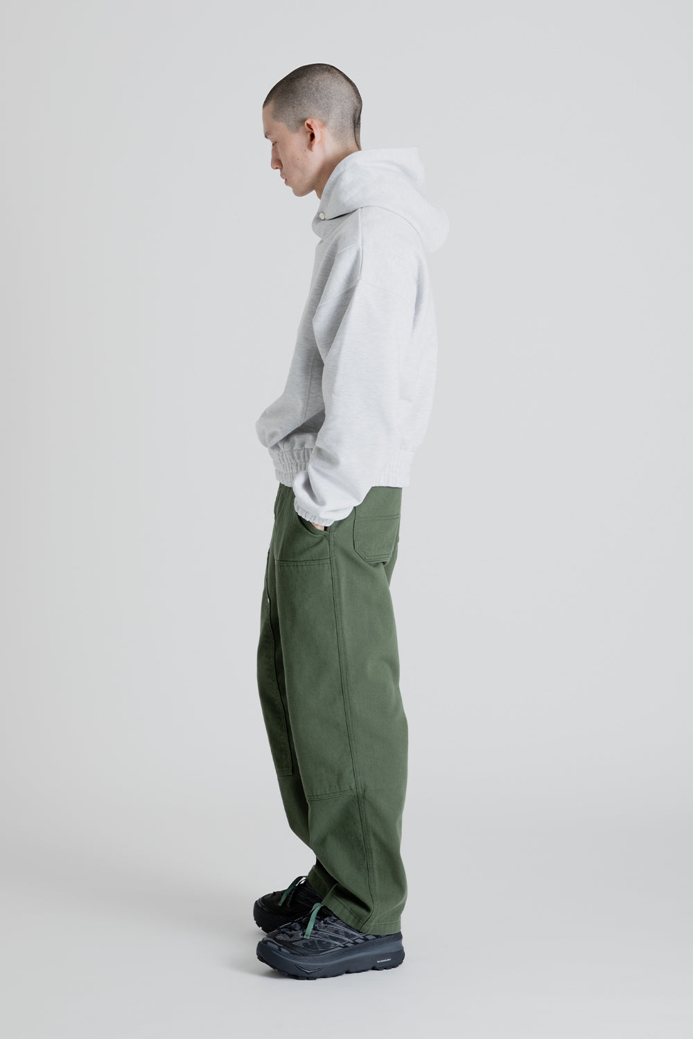 Frizmworks Banding Snap Hoody in Oatmeal