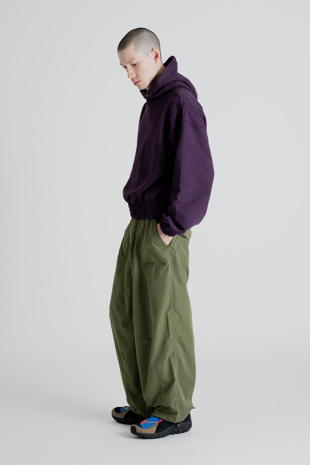 Frizmworks Banding Snap Hoody in Violet