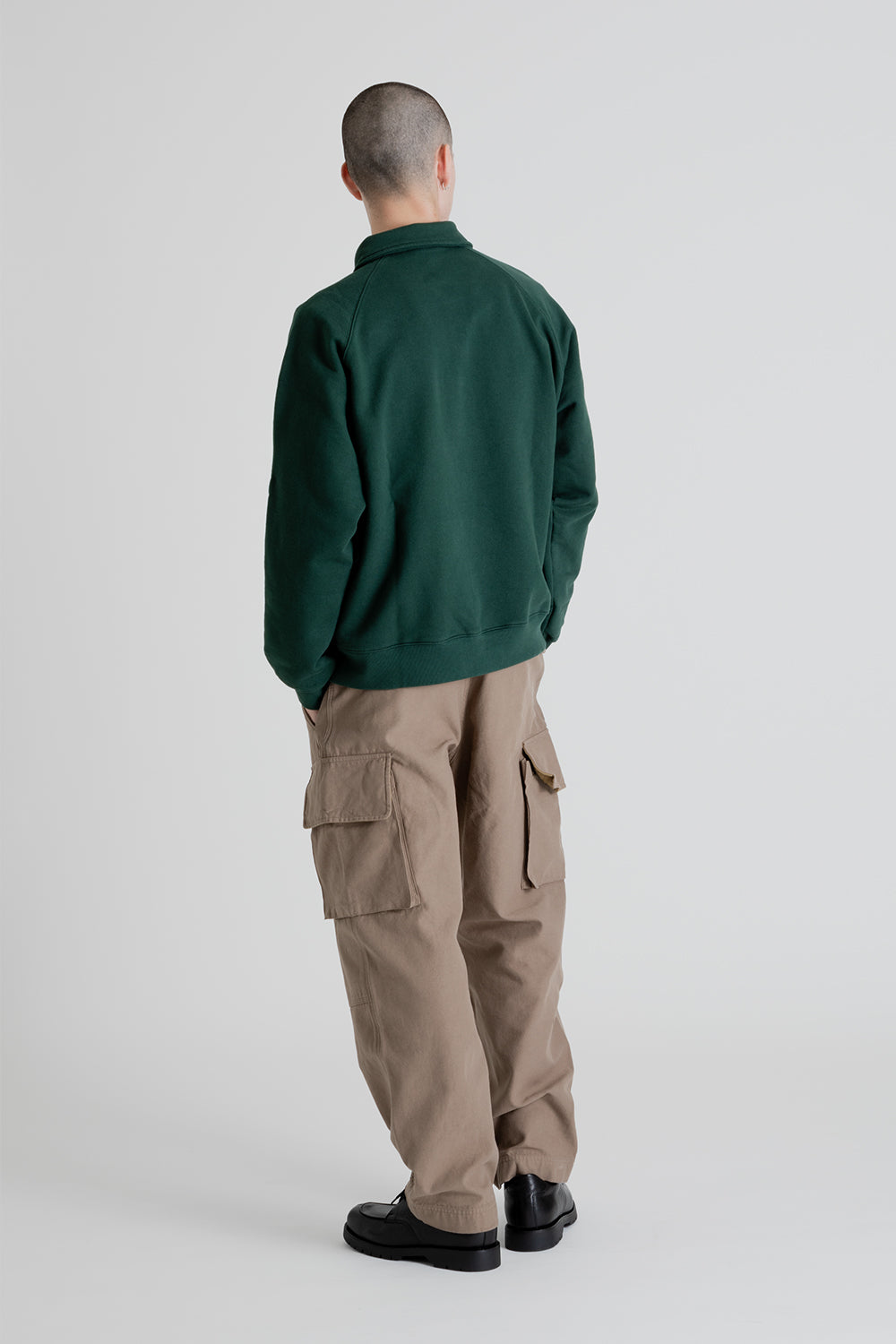 Frizmworks Collar Half-Zip Sweatshirt in Forest Green