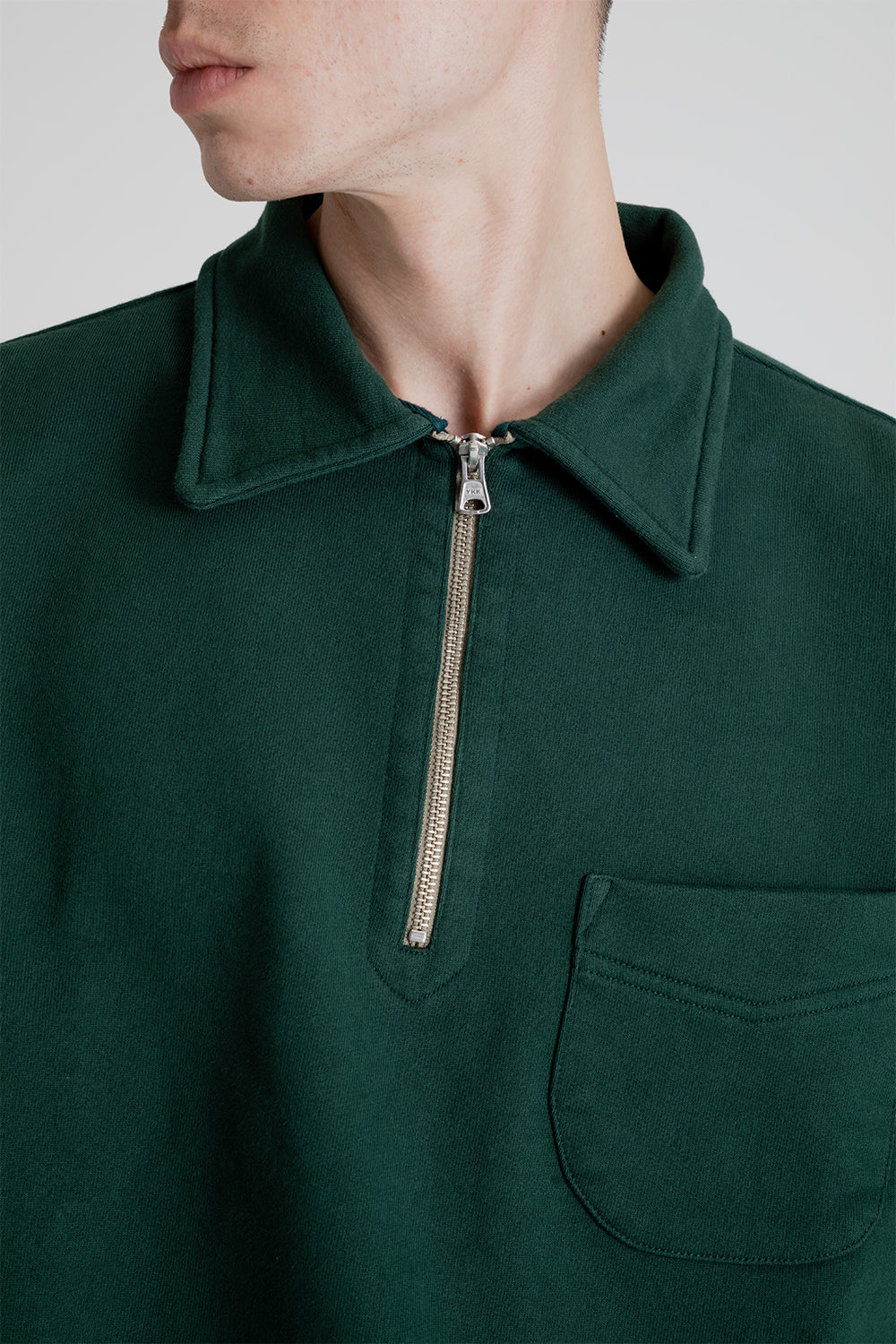 Frizmworks Collar Half-Zip Sweatshirt in Forest Green