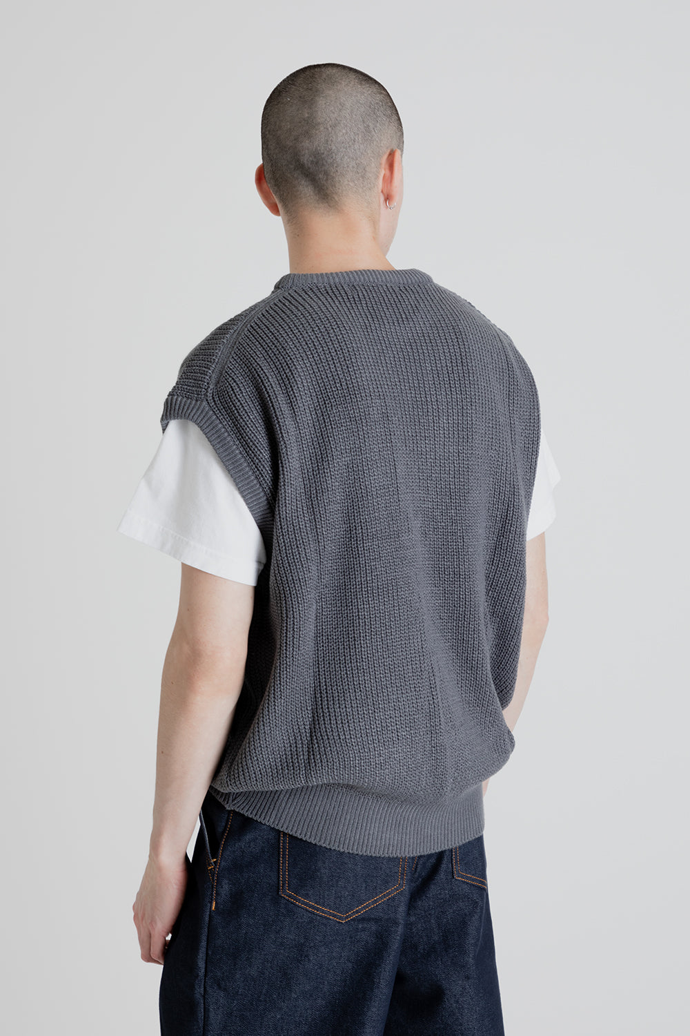 Frizmworks Relaxed Knit Vest in Charcoal