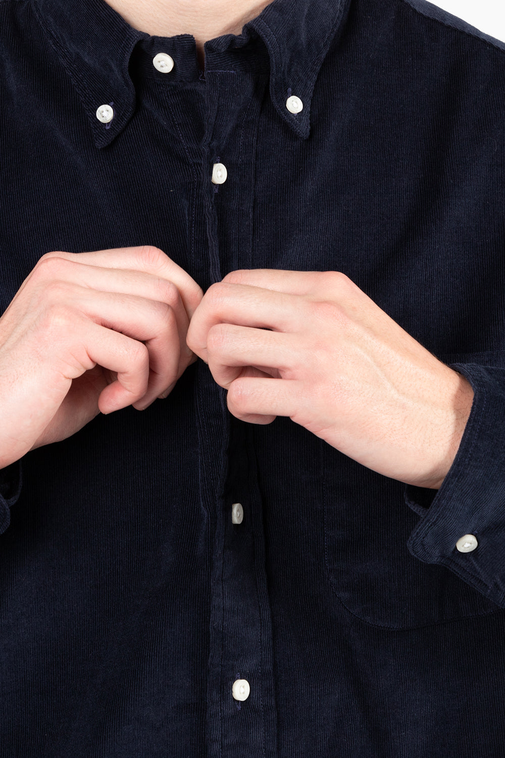 gitman vintage navy corduroy shirt
