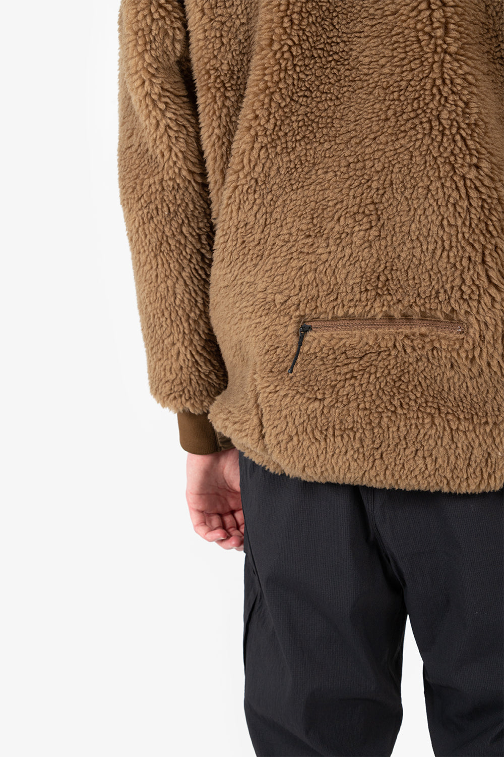 Goldwin boa fleece blouson tobacco brown