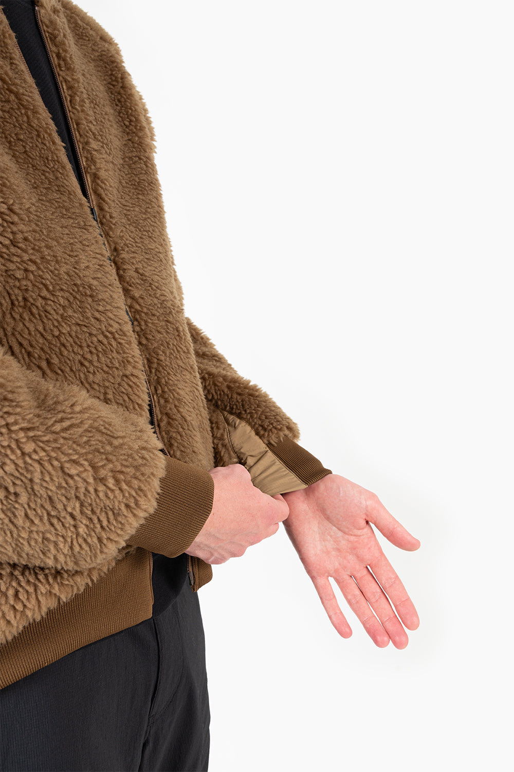 Goldwin boa fleece blouson tobacco brown