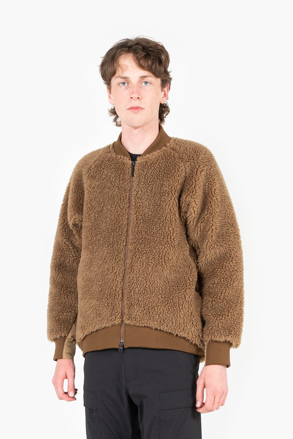 Goldwin boa fleece blouson tobacco brown