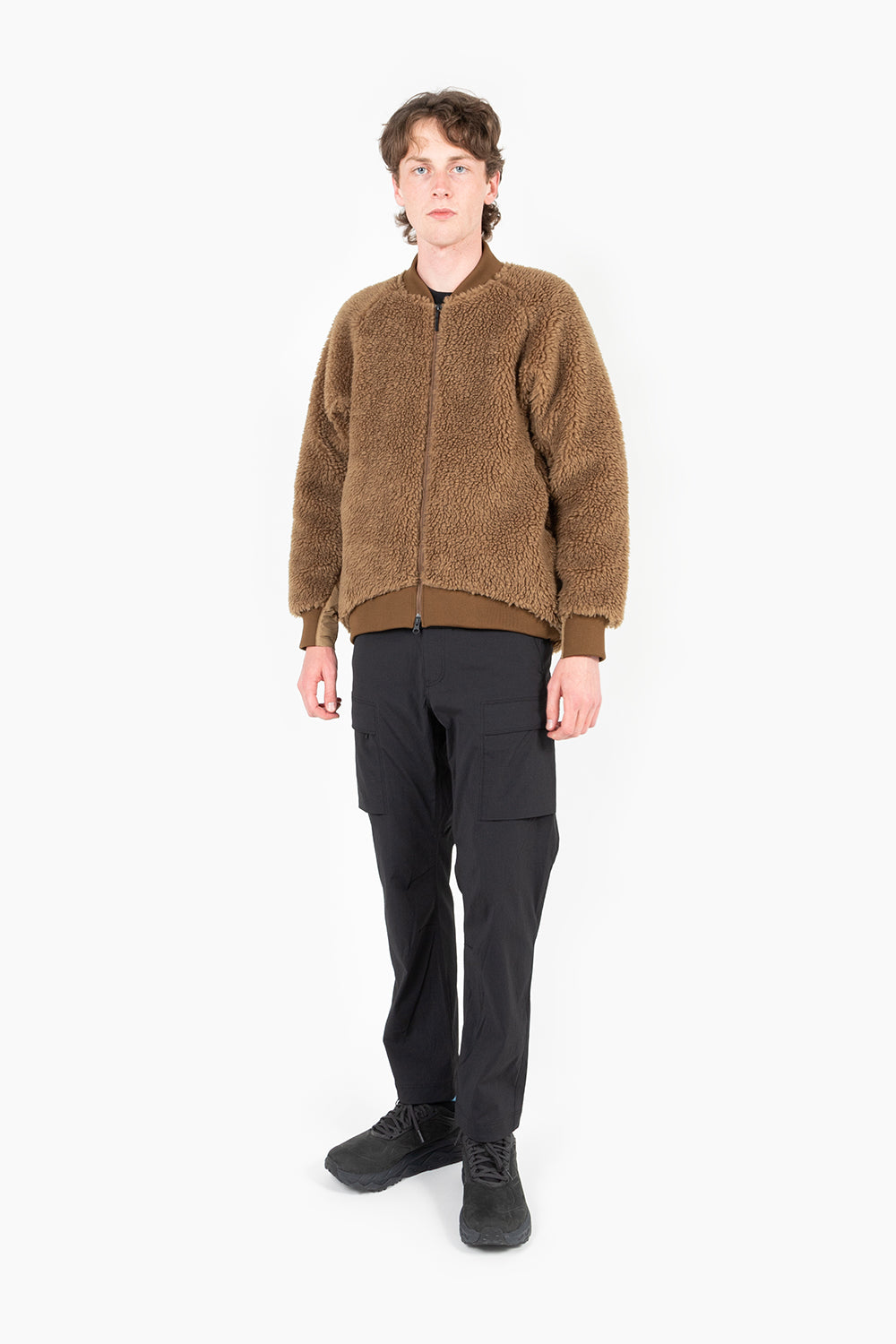 Goldwin boa fleece blouson tobacco brown