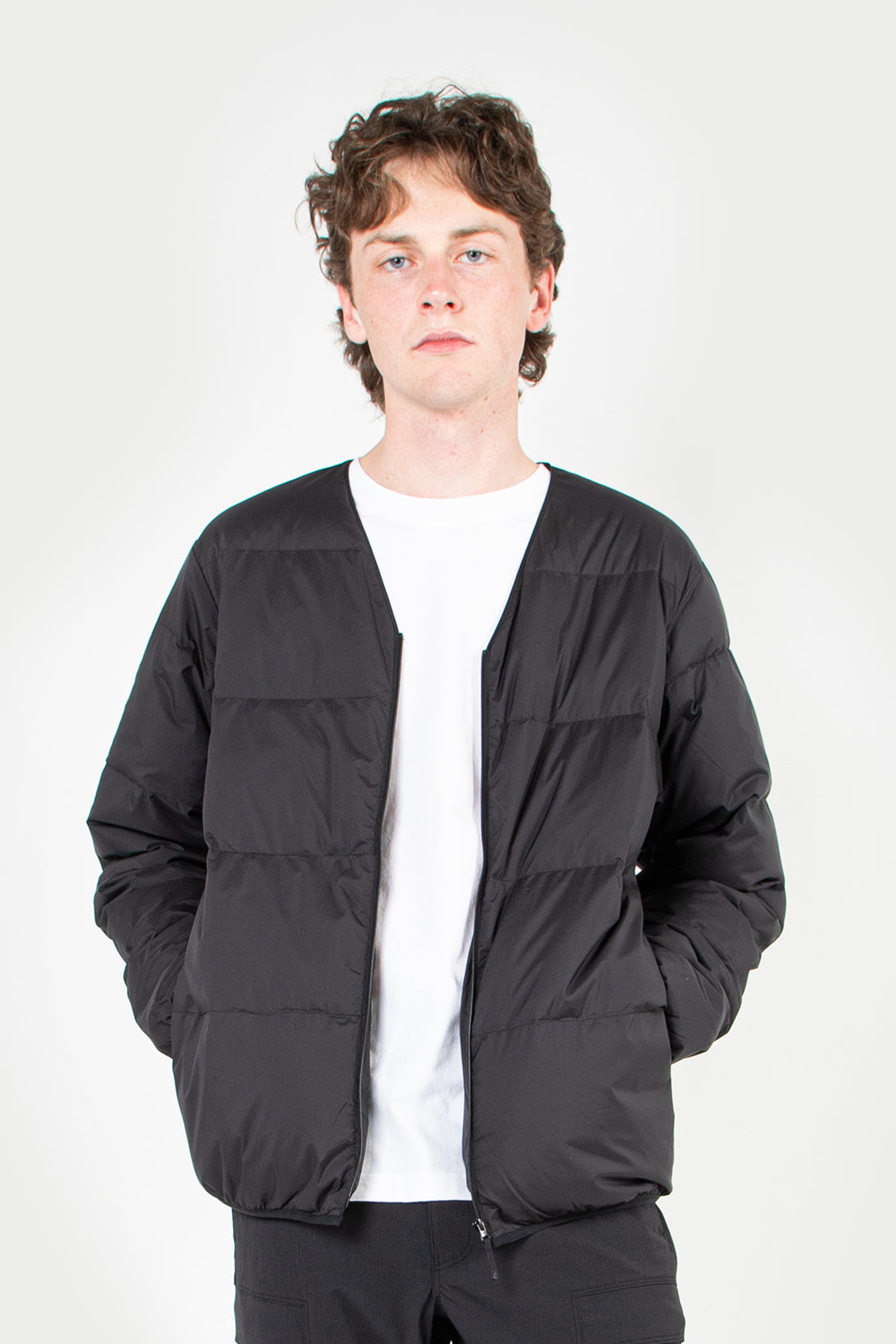 goldwin down cardigan kodenshi balck