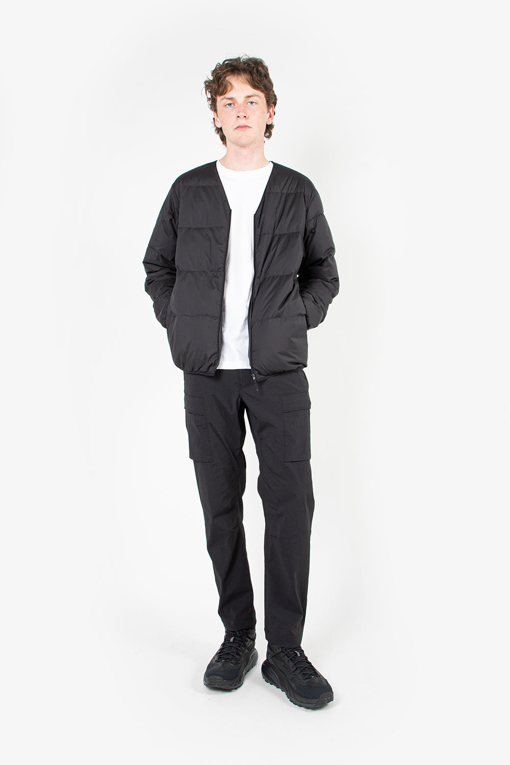 goldwin down cardigan kodenshi balck