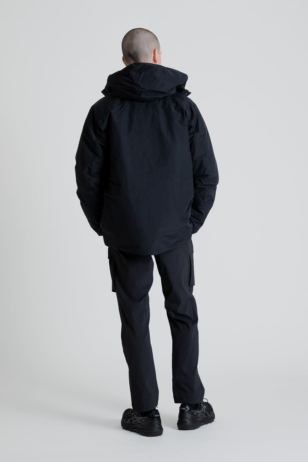 Goldwin Gore-Tex Hooded Down Jacket in Black