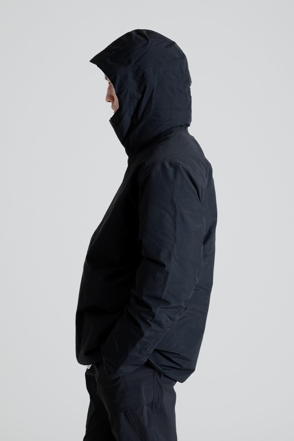 Goldwin Gore-Tex Hooded Down Jacket in Black