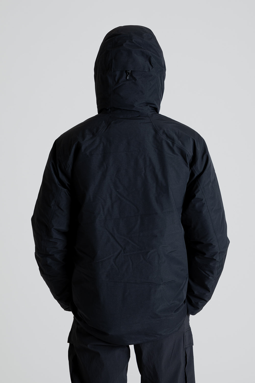 Goldwin Gore-Tex Hooded Down Jacket in Black