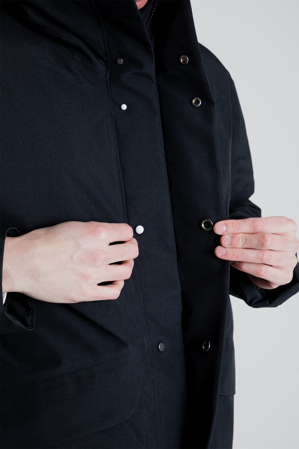 Goldwin Gore-Tex Hooded Down Jacket in Black