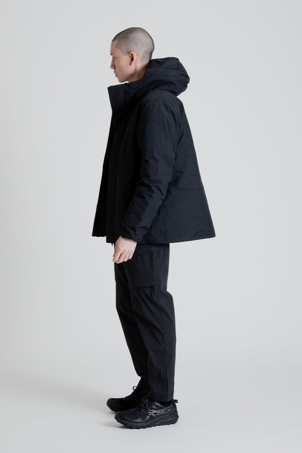 Goldwin Gore-Tex Hooded Down Jacket in Black