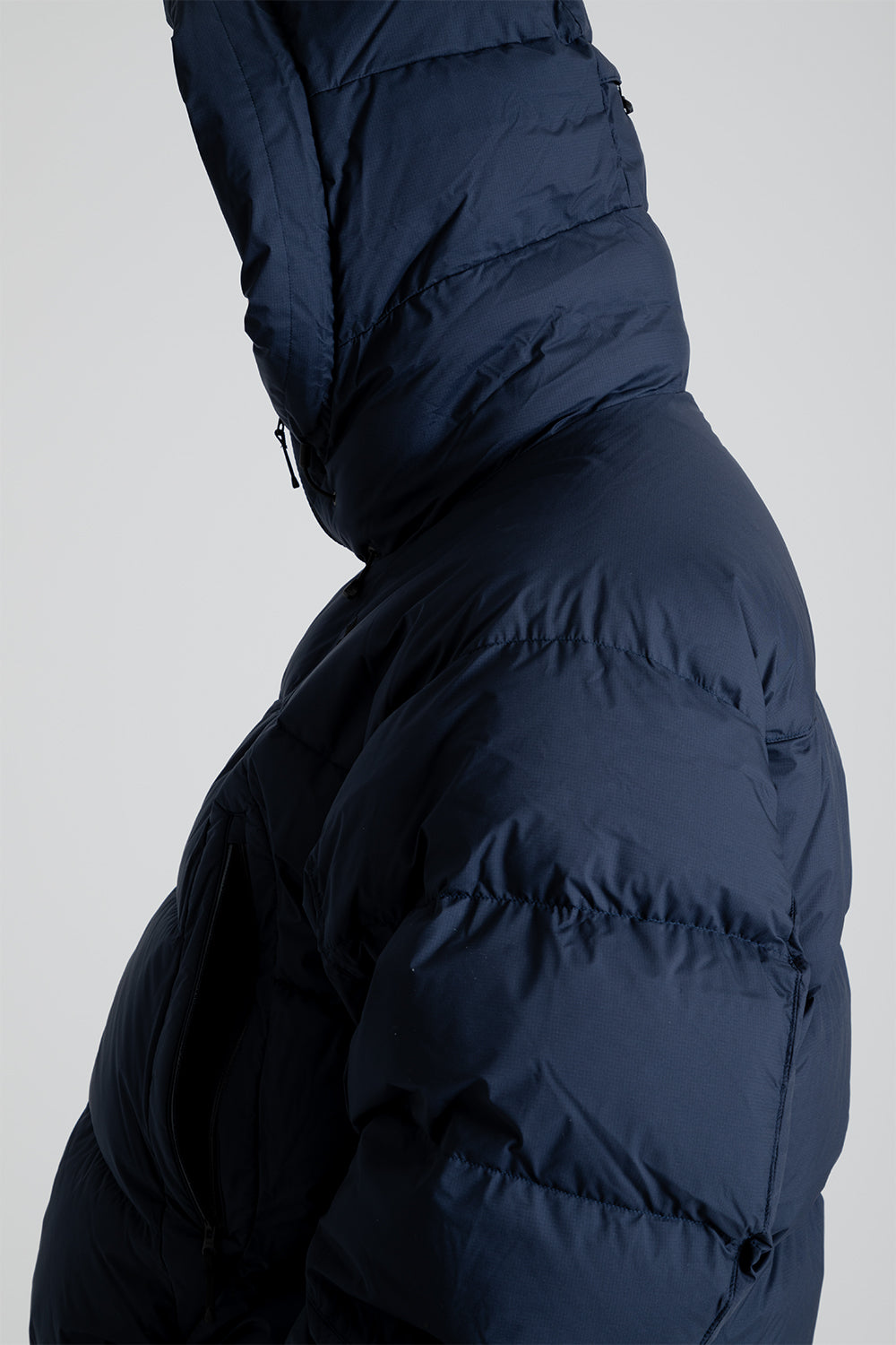 Goldwin Gore-Tex Infinium Fly Air Down Parka in Ink Navy