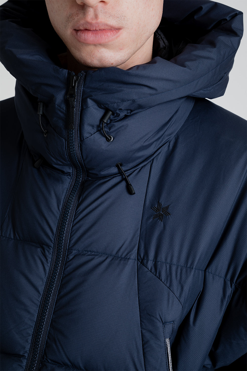 Goldwin Gore-Tex Infinium Fly Air Down Parka in Ink Navy